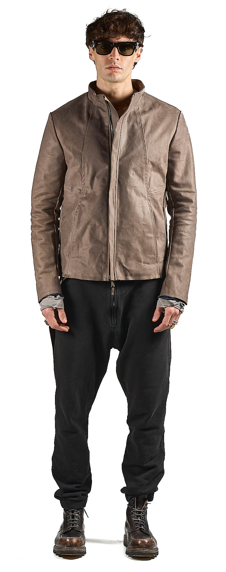 DANIELE BASTA LEATHER AND SILVER JACKET